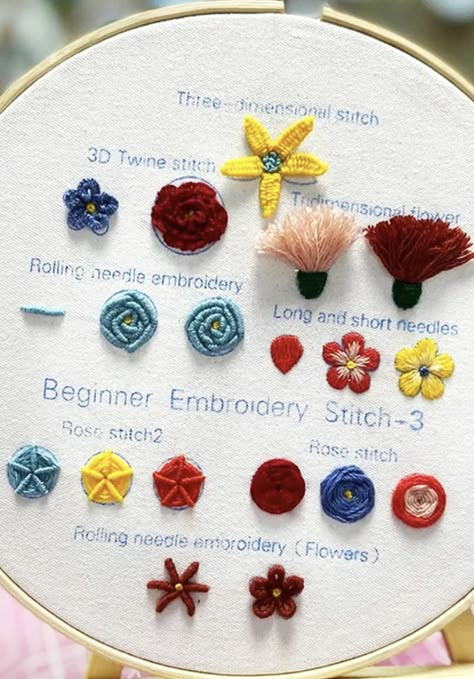 Embroidery Essentials, Tiny Embroidery Ideas, Types Of Embroidery Stitches, Embroidery Hoop Art Diy, Basic Hand Embroidery Stitches, Simple Hand Embroidery Patterns, Hand Beaded Embroidery, Embroidery Lessons, Diy Embroidery Designs