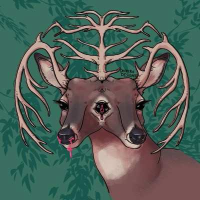 Deer Art, Monster Concept Art, Arte Sketchbook, Creepy Art, Creature Concept Art, A Deer, Weird Art, Pics Art, Art Inspiration Drawing