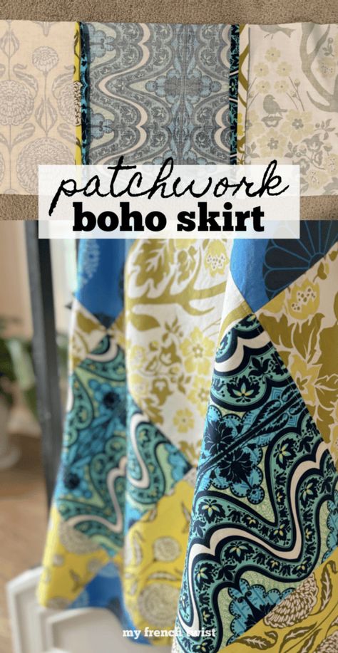 amy butler skirt How To Make A Patchwork Skirt, Patchwork Skirt Pattern Free, Boho Patchwork, Quilt Skirt, Patchwork Skirt Diy, Patchwork Skirt Pattern, Boho Skirt Pattern, Skirt Pattern Easy, Amy Butler Fabric