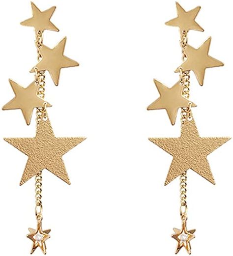 18k Gold Star Long Tassel Dangle Earrings for Women Shooting Star Earrings Meteor Lucky Star Pearl Drop Earrings Jewelry Speak Now Taylors Version Jude Duarte Cruel Prince Cute Earrings Stars Midnights Amazon Gold Rush 🌟💫 Star Pearl, Large Dangle Earrings, Betsey Johnson Earrings, Shooting Star, Lucky Star, Long Pendant, Beaded Dangle Earrings, Shooting Stars, Gold Star