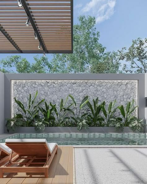 Simple Balcony, Apartment Simple, House Fence Design, Pool Landscape Design, Modern Backyard Landscaping, Apartment Modern, Patio Garden Design, Home Garden Design, Modern Backyard