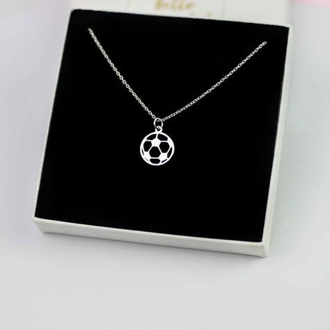 Soccer Necklace Silver Sports Ball Necklace Soccer Team | Etsy Football Related Gifts, Sporty Necklace, Sport Jewelry, Soccer Hand Made Gifts, Soccer Ball Gift, Soccer Necklace, Soccer Jewelry, Soccer Ball Necklace, Soccer Team Gifts