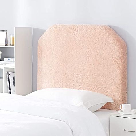 Mo' Cashmere College Headboard - Plush Elite Peach Rose Quartz Peach Headboard, Dorm Bed Headboard, Bedroom Paint Color Inspiration, College Headboard, Pink Striped Walls, Plush Headboard, Twin Xl Bed, Dorm Headboard, Pink Headboard