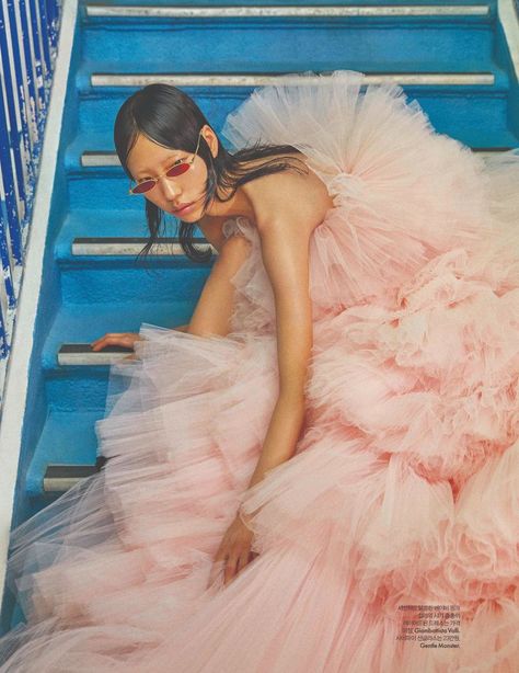 Julia Zugaj, Big Dress, Big Dresses, Elle Korea, Tulle Dresses, Tessa Thompson, Marvel Women, Fashion Photography Editorial, Couture Gowns