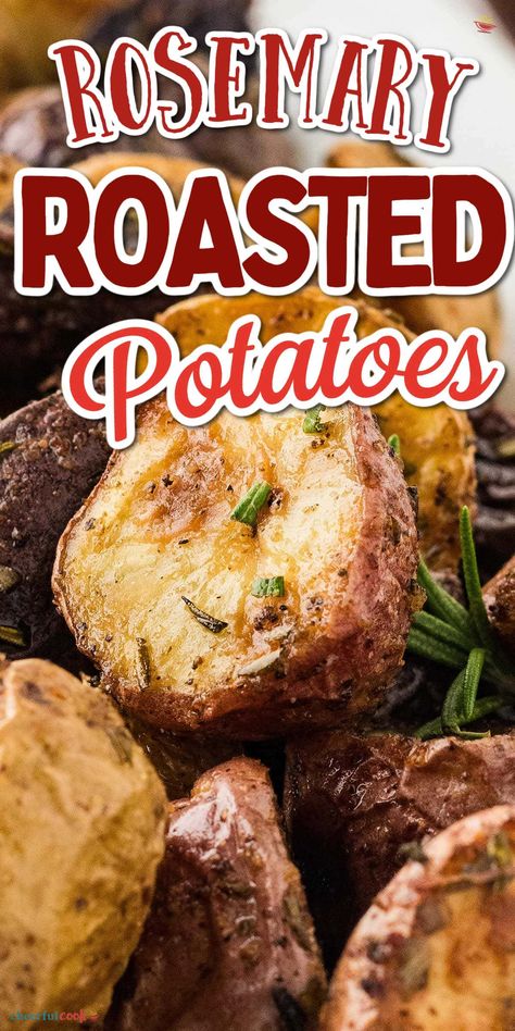 Crispy on the outside, tender on the inside—these rosemary potatoes are an easy, delicious addition to any dinner table. #CheerfulCook #RosemaryPotatoes #SideDish #DinnerTime ♡ cheerfulcook.com Roasted Red Skin Potatoes, Beef And Noodles Crockpot, Fingerling Potatoes Recipes, Stuffing Turkey, German Christmas Food, Old School Recipes, Red Potato Recipes, Rosemary Roasted Potatoes, Blueberry Dump Cakes