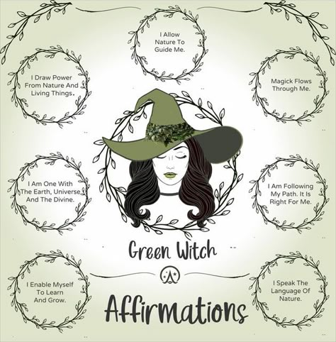 Witch Affirmations, Witch Types, Green Witch Aesthetic, Types Of Witches, The Green Witch, Crystal Witch, Nature Witch, Witch Room, Green Witchcraft