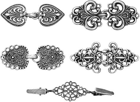 5 Pcs Retro Shawl Sweater Clips, MaehSab Vintage cardigan clips for women clothing, sweater clasps, shawl pin, halloween sweater clips for cardigans, cloak clasp for Girl Women : Amazon.ca: Clothing, Shoes & Accessories Ornate Clip-on Wedding Jewelry, Victorian Style Clip-on Jewelry For Vintage Events, Cape Clasp, Shawl Clips, Halloween Cardigan, Cloak Clasp, Clothes Clips, Cardigan Clips, Shawl Sweater