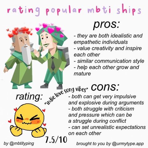 UMT - Personality Matching App no Instagram: “Find your ENFP or INFJ on @urmytype.app , our personality-based matching app👥❤️ . Credit: @mbtityping . #urmytype #mbti #mbtimemes…” Enfj X Enfp Relationship, Enfp X Infj Relationship, Infj Enfp Relationships, Enfp Infj Relationship, Enfp And Infj Relationships, Entp And Infj, Enfp X Infj, Enfp Infj, Infj Relationships