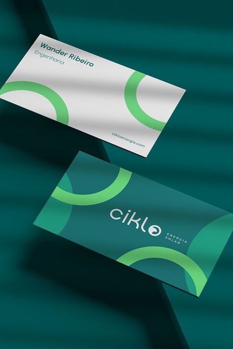 A fresh business card designed by Kaiko Oliveira for Ciko, a company that aims to bring clean, sustainable and accessible solar energy to all businesses. #businesscards #branding #identity #graphicdesign #brandinspiration #branddesign #namecards #typography #wordmark #businesscard #businesscarddesign #patterns Business Card Gallery, Business Card Design Black, Company Business Cards, Logo Youtube, Logo Instagram, Business Cards Layout, Modern Business Cards Design, Name Card Design, Professional Business Card Design