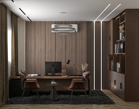 Office :: Behance Contemporary Home Office Ideas, Secretary Office Design, Executive Room Design, Boss Office Room Design, Office Cabin Design Interior Modern, Office Cabin Interiors, Office Boss Room, Small Executive Office, Private Office Interior Design