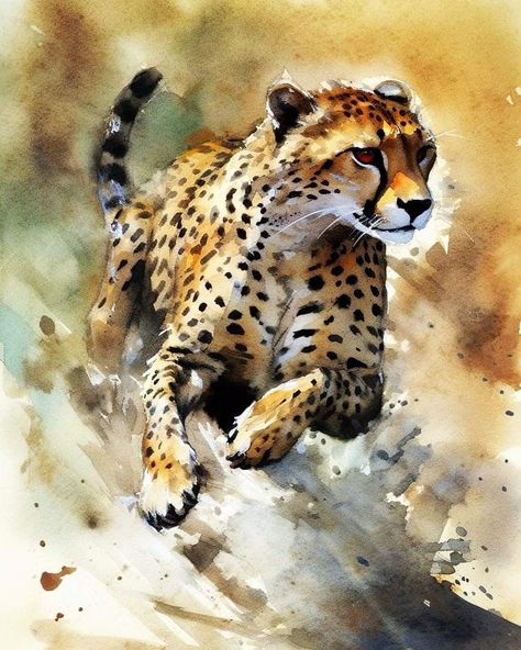 Cheetah Watercolor Painting, Cheetah Drawings, Cheetah Watercolor, Cheetah Painting, Cheetah Pictures, Cheetah Drawing, Leopard Drawing, Watercolor Paintings Of Animals, Pencil Sketch Images