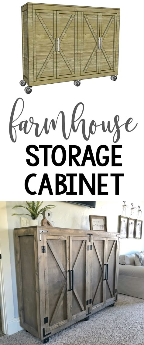 Cabinet Woodworking Plans, Farmhouse Storage Cabinets, Farmhouse Storage, Woodworking For Beginners, Carpentry Projects, Diy Storage Cabinets, Popular Woodworking, Wood Plans, Diy Cabinets