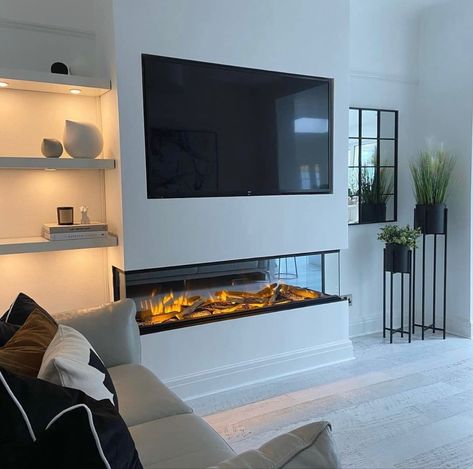 Modern Lounge Ideas, Shiplap Tv Wall, Accent Wall Behind Tv, Stand Decoration Ideas, Tv Wall Unit Designs, Built In Tv Wall, Wall Behind Tv, Home Decor Tv, Aesthetic Home Design