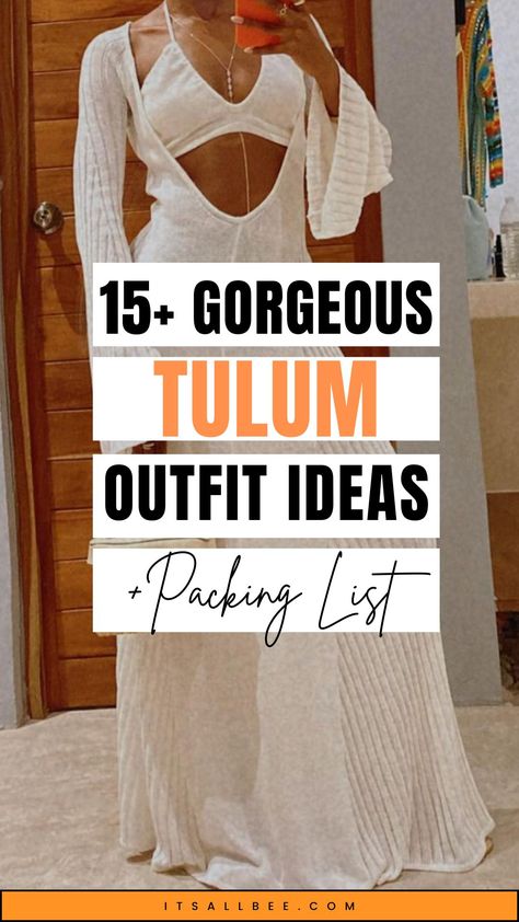 Discover the perfect blend of style and comfort with our Tulum outfit ideas and packing tips. From breezy beachside ensembles to chic evening wear, we've curated fashion guide for your tropical getaway. Explore Tulum's beauty in stunning outfits. #TulumStyle #TravelFashion | What To Wear In Tulum | What To Pack For Tulum | Tulum Outfit Ideas | Tulum Packing List | Tulum Packing Guide | Tulum Packing Checklist | Tulum Outfits Ideas Black Women | Tulum Outfits Ideas Plus Size | Night Party Outfit Chic Resort Outfits, Black In Tulum, Cenotes Tulum Outfit, Plus Size Cabo San Lucas Outfits, Evening Holiday Outfits Summer, Tulum Outfits Ideas Night, Tulum Summer Outfits, Tulum Beach Club Outfits, Day Zero Tulum Outfit