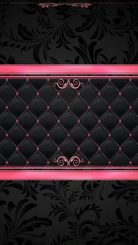 Pink and Black Quilted Wallpaper Pink And Black Wallpaper Iphone, Black Wallpaper Iphone Backgrounds, Pink And Black Wallpaper, Bow Wallpaper, Bling Wallpaper, Pretty Phone Wallpaper, Soyut Sanat Tabloları, Iphone Black, Iphone Backgrounds