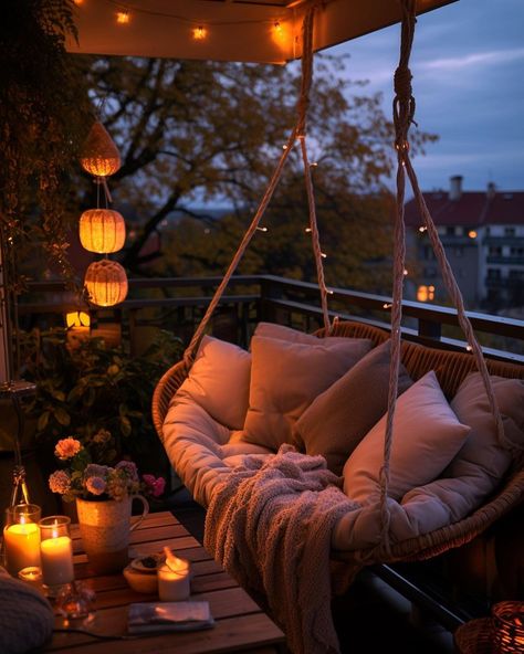 Future Apartment Decor, Outside Patio, Swing Chair, Dream House Rooms, Apartment Balcony Decorating, Cozy Room Decor, Apartment Decor Inspiration, Balcony Design, Dream Room Inspiration