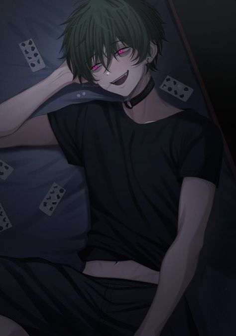 Goth Boy Art, Yandere Boy Fanart, Emo Boy Drawing, Anime Goth Boy, Emo Boy Art, Male Yandere, Anime Goth, Yandere Girl, Yandere Manga