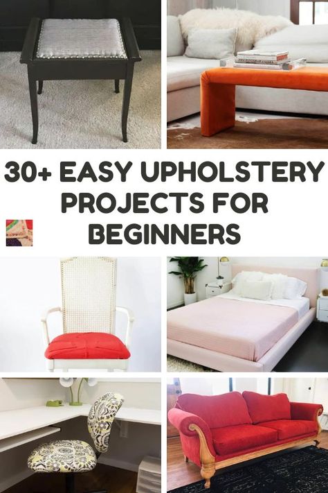 Get ready to learn upholstery tips and see great beginner and advanced projects to work on along the upholstery journey. Recycle Craft Projects, Chair Covers Slipcover, Furniture Ikea, Fun Craft Projects, Upcycling Furniture, Reupholster Furniture, Sewing Project Ideas, Home Decor Hacks, Decor Hacks