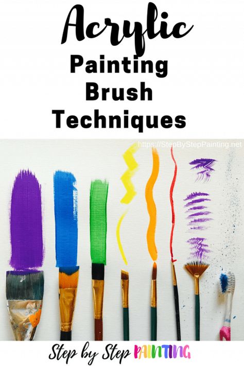 Painting Brush Techniques, Brush Techniques, Acrylic Tips, Acrylic Painting Lessons, Painting Brush, Acrylic Painting Tips, Acrylic Brushes, Brush Painting, Acrylic Painting For Beginners