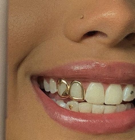 Gold Tooth Cap, Open Face Grillz, Gold Teeth Grillz, Mouth Grills, Girl Grillz, Bottom Grillz, Pretty Teeth, Grillz Teeth, Teeth Caps