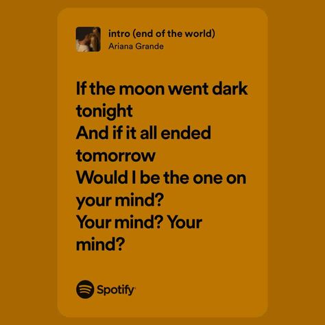 intro (end of the world) - song by Ariana Grande | Spotify I Am The One, End Of The World, Spotify Song, Ariana Grande, Songs, The World