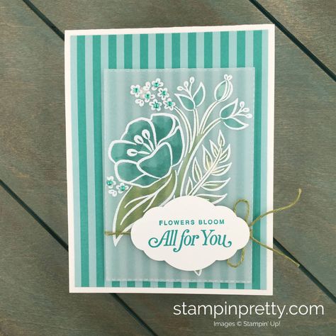 Learn how to create this All For You handmade card using the All That You Are Stamp Set by Stampin' Up!Card by Mary Fish, Stampin' Pretty Acetate Cards, Vellum Cards, Mary Fish, Stampin Pretty, Beautiful Handmade Cards, Card Making Techniques, Lists To Make, Birthday Thank You, Pretty Cards