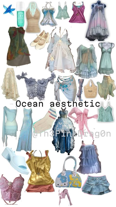 Water aesthetic outfits Siren Outfit, Ocean Outfits, Siren Aesthetic, Venus Fashion, Mermaid Siren, Mermaid Core, Mermaid Outfit, Ocean Aesthetic, Mermaid Aesthetic