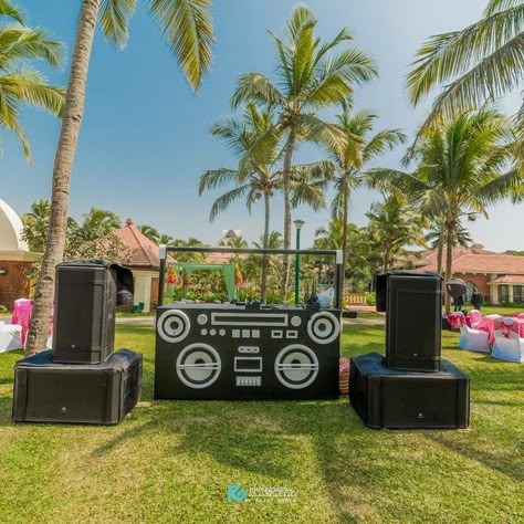 Photo From Avi & Ekta Wedding Goa - By Kabir Event Dj Booth Decor, Wedding Dj Booth, Wedding Dj Setup, Wedding Decor Themes, Dj Console, Indian Baby Showers, Event Booth Design, Wedding Pool Party, Decoration Theme