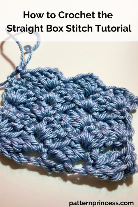 How to Crochet the Straight Box Stitch Tutorial Box Stitch Crochet, Crochet Box Stitch, Stitch Crochet Pattern, Crochet Stitch Pattern, One Skein Crochet, Baby Poncho, Box Stitch, Crochet Stitch Patterns, Crochet Pillow Cover