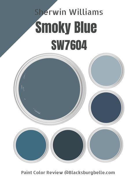 Dark Smoky Blue Paint Color, Parisian Blue Paint, Rustic Blue Paint Color, Smokey Blue Sherwin Williams Exterior, Smokey Blue Paint Sherwin Williams, Sw Smokey Blue Paint, Sherwin Williams Smokey Blue Cabinets, Smokey Azurite Sherwin Williams, Sw Smoky Blue Cabinets