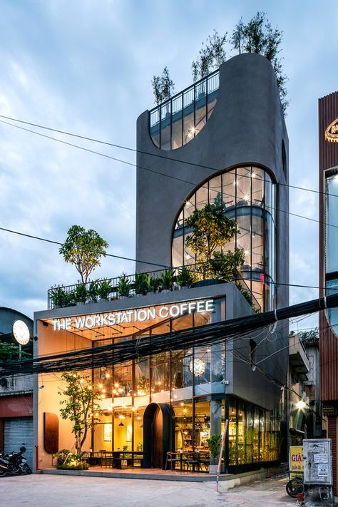 Gallery of The Workstation Coffee / MDA Architecture + CoRi Design - 18 Portfolio D'architecture, Building Entrance, Office Building Architecture, Restaurant Architecture, Building Facade, Commercial Building, Design Exterior, Architecture Exterior, Facade Architecture