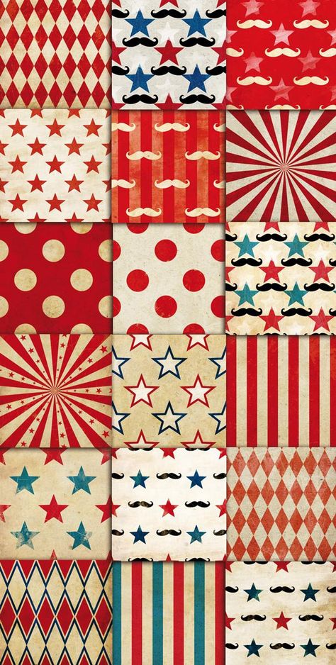 Circus Patterns Digital Paper Pack 01 | Wallpapers | backgrounds | scrapbook supplies | clipart | instant download This is a patterns digital paper Source: Circus Vintage Patterns Digital Paper Pac… Vintage Circus Theme, Circus Vintage, Circus Design, Circus Poster, Circus Art, Vintage Carnival, The Greatest Showman, Carnival Themes, Circus Theme