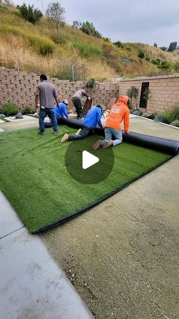 Lawn Kings Inc. | Artificial grass installation in Carson, CA. Message us for a free estimate! #landscaping | Instagram Fake Grass Patio Ideas, How To Install Artificial Grass Lawn, Fake Grass Front Yard Ideas, Synthetic Grass Backyard Ideas, Fake Grass Garden Ideas, Synthetic Grass Backyard, Fake Grass Backyard, Artificial Grass Ideas, Artificial Grass Garden