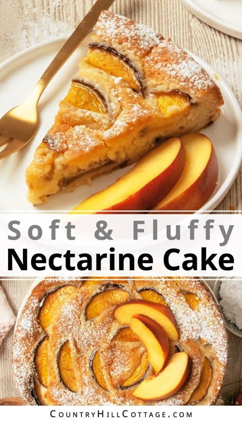 Plum And Nectarine Dessert, Yellow Nectarine Recipe, Nectarine Cake Recipe, Things To Make With Nectarines, Easy Nectarine Recipes Desserts, Stone Fruit Desserts, Dessert With Nectarines, Ripe Nectarines Recipe, Baking With Nectarines