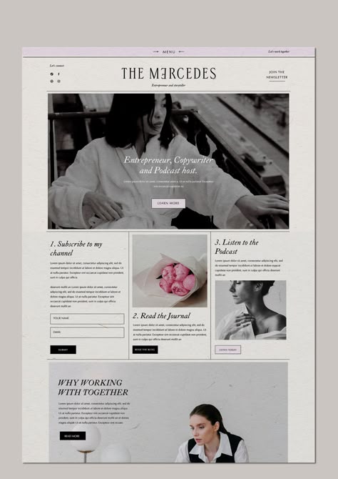 Editorial Blog Design, Simple Aesthetic Website Design, Website Design Inspiration Blog, Blog Examples Website, Lifestyle Blog Website Design, Copywriter Website Design, Editorial Website Layout, Blog Inspo Website, Vintage Website Design Inspiration