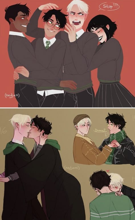 Slytherin drarry Slytherin Draco, Glume Harry Potter, Harry X Draco, Draco X Harry, Drarry Fanart, Harry Draco, Draco Harry, Gay Harry Potter, Slytherin Harry Potter