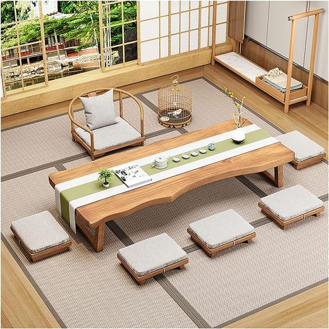 Japanese Floor Table, Japanese Home Interior, Japanese Dining Table, Low Dining Table, Small Tea Table, Floor Seating Living Room, Japanese Dining, Japanese Table, Elegant Coffee Table