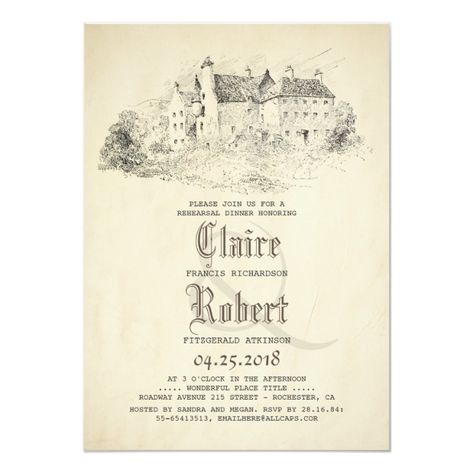 Fairytale Old Castle Vintage Rehearsal Dinner Invitation #Ad , #AD, #Rehearsal#Dinner#Invitation#Vintage Fairytale Wedding Theme Ideas, Vintage Birthday Party Invitations, Vintage Decor Wedding, Engagement Party Vintage, Fairytale Baby Shower, Wedding Magical, Vintage Bridal Shower Invitations, Fairytale Wedding Invitations, Fairytale Wedding Theme