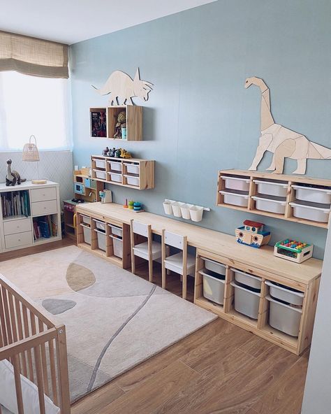 Ikea Trofast Boys Room, Playing Room Ideas, Trofast Kids Room, Playroom Ideas Boys, Kids Room For Two, Kids Bedroom Storage Ideas, Kid Room Organization, Kids Rooms Ideas, Kid Room Ideas