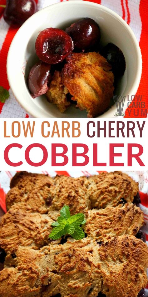 Dessert Recipes With Cream Cheese, Low Carb Ice Cream Recipe, Recipes With Cream Cheese, Fresh Cherry Recipes, Low Carb Keto Desserts, Cherry Cobbler Recipe, Sugar Free Ice Cream, Recipe Lunch, Low Carb Fruit