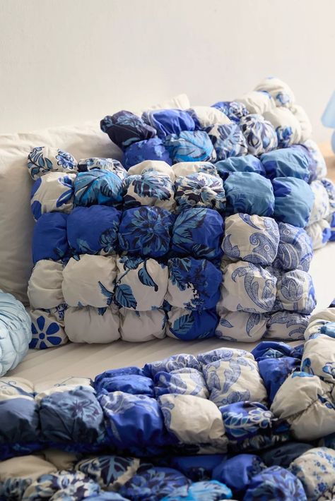 Clara Printed Marshmallow Puff Sham Set | Urban Outfitters Monmouth Manufacturing, Puff Comforter, Printed Marshmallows, Luxury Apt, Puff Pillow, Puff Blanket, Greek Decor, Puff Quilt, College House