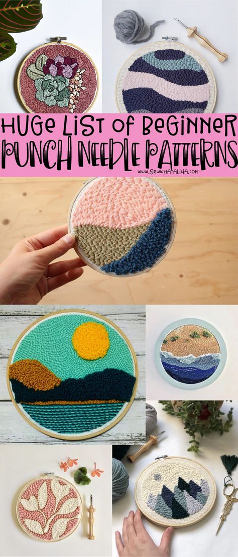 How To Punch, Easy Punch, Rag Rug Tutorial, Braided Rug Diy, Braided Rag Rugs, Needle Kit, Needle Embroidery, Punch Needle Patterns, Craft Punches