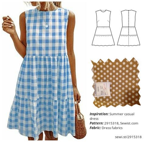 Summer casual dress Women Clothing Dress Sewing Pattern Sewist Simple Dress Pattern Free, Summer Dress Patterns Free, Smock Dress Pattern, Sundress Sewing Patterns, Summer Dresses Diy, Summer Dress Sewing Patterns, Casual Dress Patterns, Casual Dress Women, Summer Casual Dress