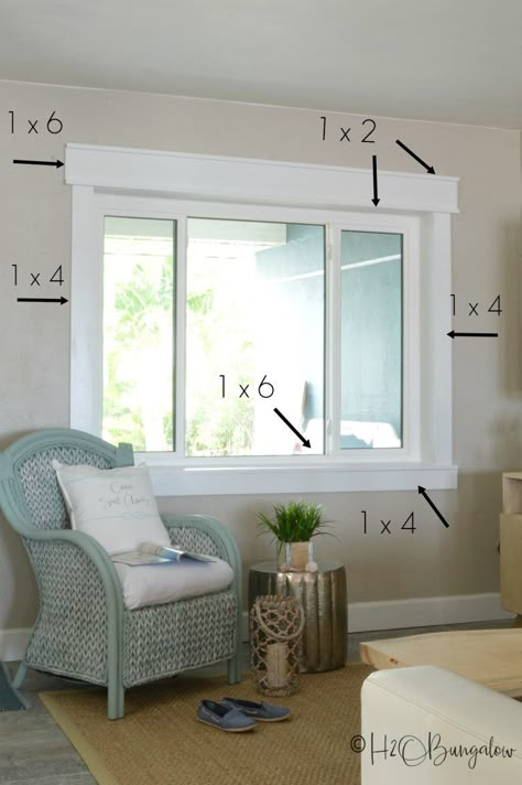 DIY craftsman style window trim tutorial for newbies. If you can cut a straight line, you can build window casings! No fancy cuts in this step by step guide to build craftsman style window casing trim. Use Finished Elegance prefinished boards and you don't need to paint! Includes time saving tips for installing window trim Craftsman Interior Trim, Craftsman Style Window Trim, Interior Trim Ideas, Craftsman Style Windows, Craftsman Window Trim, Craftsman Window, Diy Window Trim, Farmhouse Trim, Craftsman Trim