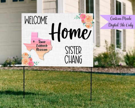 Excited to share this item from my #etsy shop: Digital Missionary Yard Sign ~ Welcome Home Elder or Sister ~ Missionary Banner ~ Returned with Honor Elder or Sister ~ Custom Digital File Welcome Home Sister, Missionary Homecoming Signs, Missionary Homecoming, Homecoming Signs, Yard Sale Signs, Welcome Back Home, Welcome Home Decorations, Welcome Home Signs, Welcome Home Posters