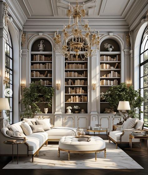 Modern Feminine Interior Design, Arhaus Interior Design, Georgian Living Room Ideas, Huge Study Room, Victorian Classic Interior, Livingrooms Design Aesthetic, French Interior Architecture, Parisian House Style, Turn Of The Century Homes Interiors