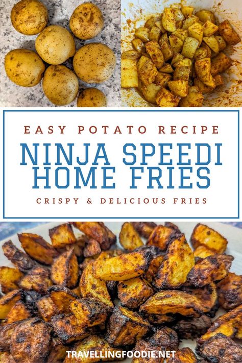 Ninja Speedi Home Fries - Easy Potato Side Dish Recipe Home Fries Recipe, Home Fried Potatoes, Perfect Snacks, Potato Side Dishes Easy, Cook Home, Potato Side Dish, Popular Side Dishes, Home Fries, Breakfast Restaurants