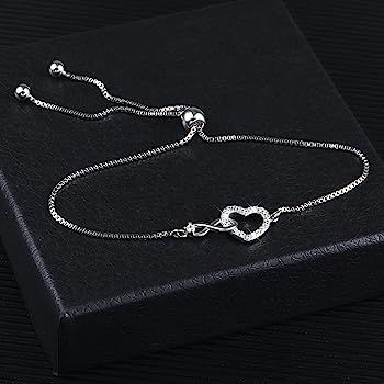 ASH'S CHOICE Silver Bracelets for Women, Adjustable Silver Heart Bracelet Women, Infinity Love Heart Bracelets Women, Friendship Ladies Bracelet with Cubic Zirconia Jewellery Gifs Women Mothers Day : Amazon.co.uk: Fashion Silver Heart-shaped Bracelets For Promise, Silver Cubic Zirconia Heart Bracelet Gift, Heart-shaped Cubic Zirconia Diamond Bracelet For Gift, Elegant Adjustable Nickel-free Heart Bracelet, Adjustable Heart-shaped Cubic Zirconia Bracelet, Silver Bracelet For Women, Bracelets Crystal, Heart Bracelets, Women Friendship