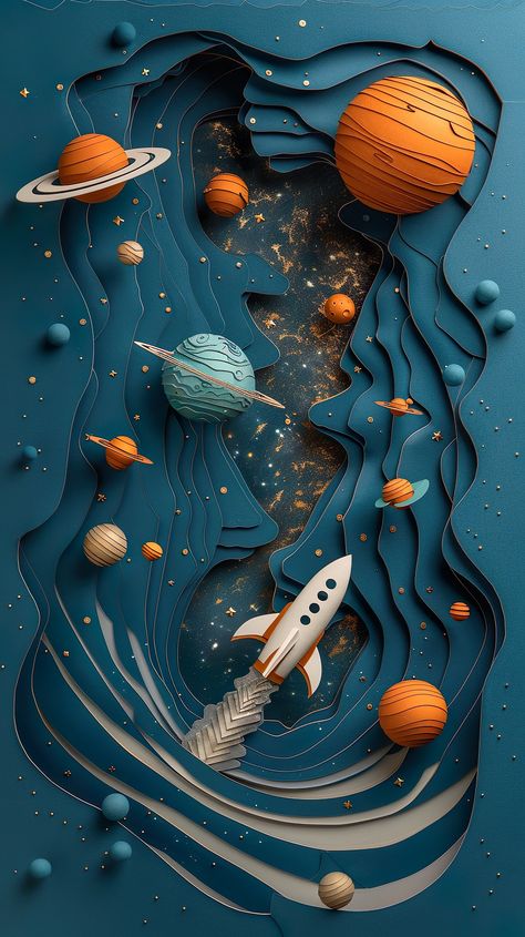 Paper Art Wallpaper, Pixel Space, Cosmic Design, Iphone Wallpaper Photography, Astronomy Constellations, Paintings Landscape, 3d Inspiration, New Wallpaper Iphone, Iphone Dynamic Wallpaper