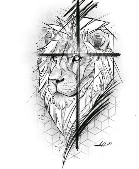 4,583 Me gusta, 29 comentarios - COJACK 🇧🇷 (@andrecojack) en Instagram: "enjoy 😉🇧🇷🤟 . . #tattoo  #tatuagem #bh #brasil #usa #2020" Geometric Lion Tattoo, Lion Art Tattoo, Catrina Tattoo, Lion Sketch, Lion Tattoo Sleeves, Geometric Lion, Lion Head Tattoos, Lion Tattoo Design, Leo Tattoos